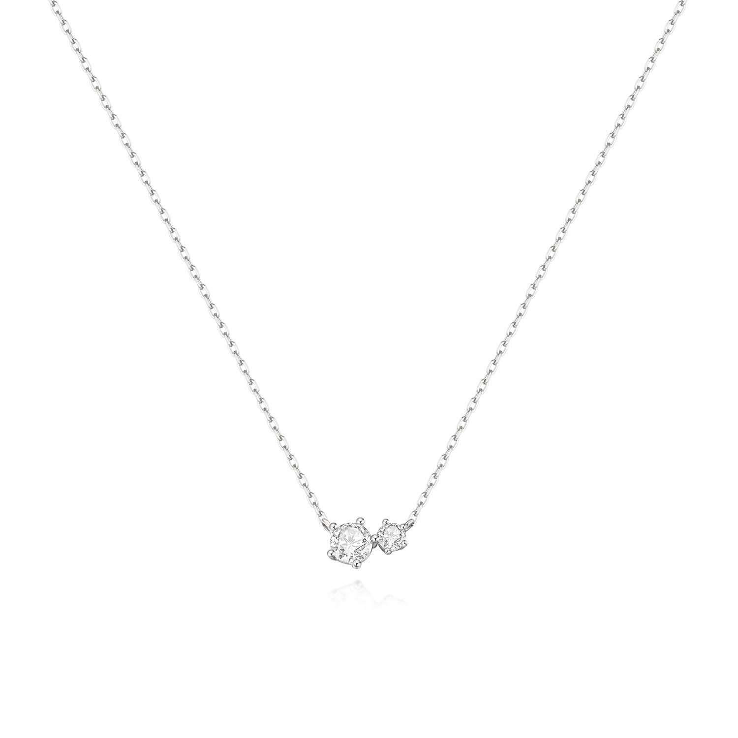  Fairy Dust - Schakelcolliers - Zilver / Gerodineerd - Zirkonia - 45cm